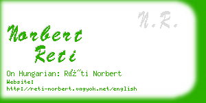 norbert reti business card